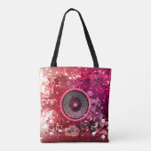 Muziekluidsprekers en verfsplatters tote bag (Achterkant)