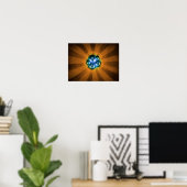 Muziekluidsprekers en zonnestraal poster (Thuiskantoor)
