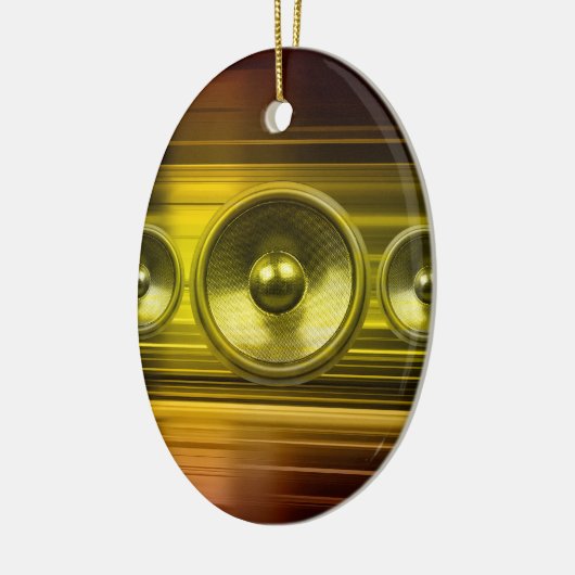 Muziekluidsprekers met gouden lichtstrepen keramisch ornament (Links)