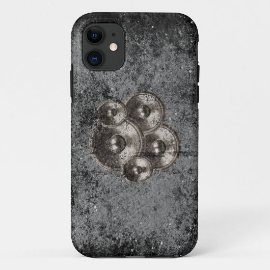 Muziekluidsprekers op een betonnen muur Case-Mate iPhone case (Achterkant)