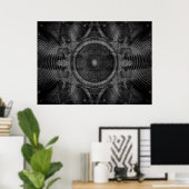 Muziekluidsprekers op een gebarsten muur poster (Thuiskantoor)