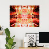 Muziekluidsprekers op een gekraakte muur poster (Thuiskantoor)