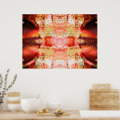 Muziekluidsprekers op een gekraakte muur poster (Keuken)