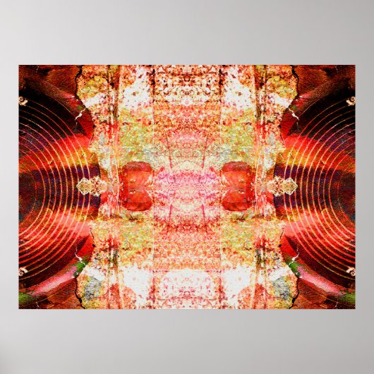 Muziekluidsprekers op een gekraakte muur poster (Voorkant)