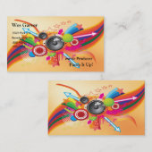 Muziekluidsprekers, sterren, regenboog visitekaartje (Voorkant / Achterkant)