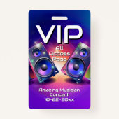 Muziekluidsprekers VIP All Access Custom Concert B Badge (Voorkant)