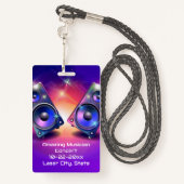 Muziekluidsprekers VIP All Access Custom Concert B Badge (Achterkant met draagriem)