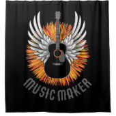 Muziekmaker (gitaarspeler) douchegordijn (Voorkant)