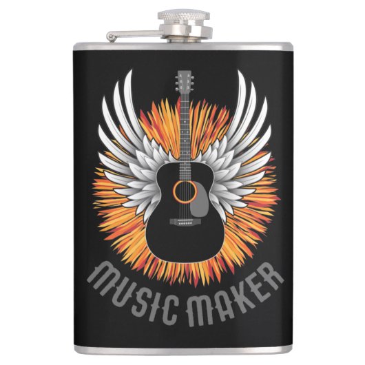 Muziekmaker (gitaarspeler) heupfles (Voorkant)