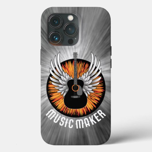 Muziekmaker (gitaarspeler) Hoesje-Mate iPhone Case (Achterkant)