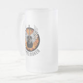 Muziekmaker (gitaarspeler) matglas bierpul (Voorkant links)