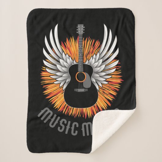 Muziekmaker (gitaarspeler) sherpa deken (Voorkant)