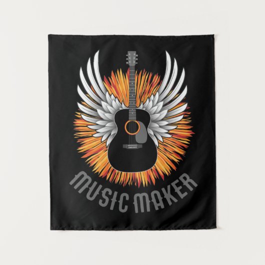 Muziekmaker (gitaarspeler) wandkleed (Voorkant)