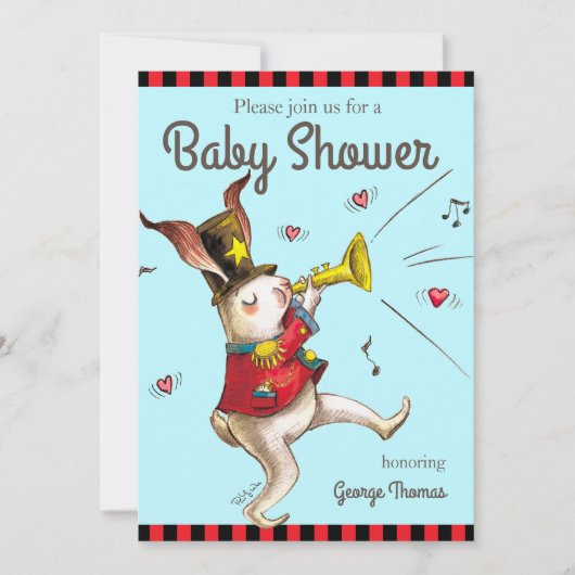 Muziekmaker! Konijnenuitnodigingskaart Kaart (Voorkant)