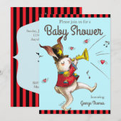 Muziekmaker! Konijnenuitnodigingskaart Kaart (Voorkant / Achterkant)