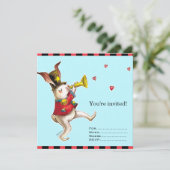 Muziekmaker! Konijnenuitnodigingskaart Kaart (Staand voorkant)