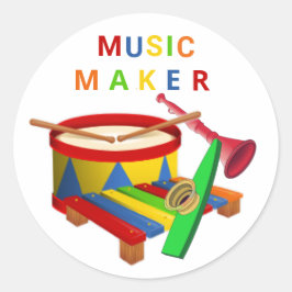 Muziekmaker Ronde Sticker