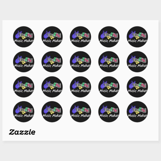 Muziekmaker Ronde Sticker (Vel)