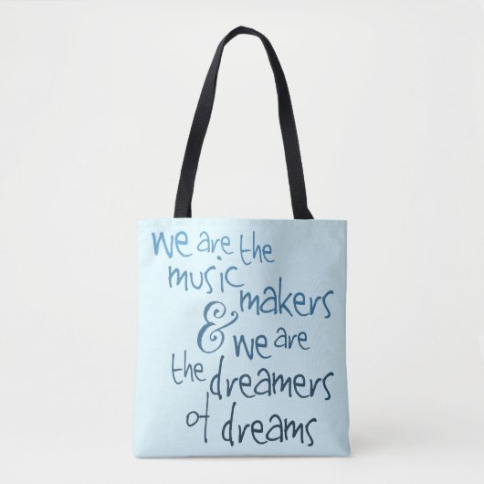 Muziekmakers - Blauwgroen moderne typografie Tote Bag (Voorkant)
