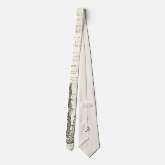 Muziekmakers Jazz Saxophone Design Necktie Stropdas (Achterkant)
