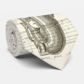 Muziekmakers Saxophone Design Necktie Stropdas (Opgerold)