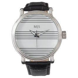 Muziekmanuscript Lijnen Stijlvolle Strepen Zwart W Horloge