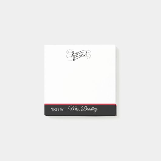Muziekmedewerkers en notitieboekjes, muziekopdrage post-it® notes (Voorkant)