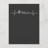 Muziekmedewerkers hartslag naar Muzieknoten White Briefkaart (Voorkant)