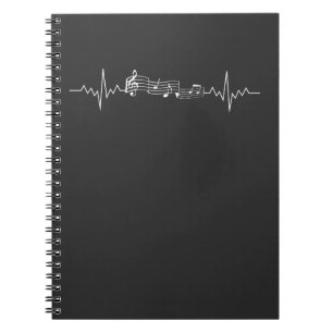 Muziekmedewerkers hartslag naar Muzieknoten White Notitieboek