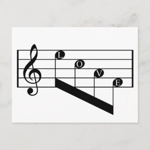 Muziekmedewerkers Treble Clef Love Notes Black Des Briefkaart