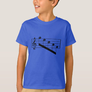 Muziekmedewerkers Treble Clef Peace Notes Black De T-shirt