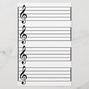 Muziekmedewerkers Treble G Clef Black en White led Briefpapier