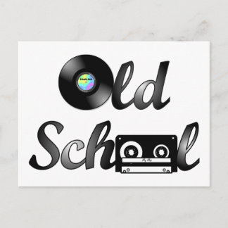 Muziekmedia van de oude school briefkaart