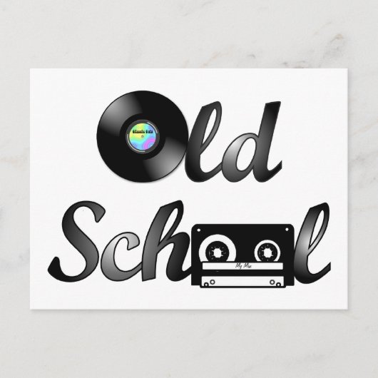 Muziekmedia van de oude school briefkaart (Voorkant)