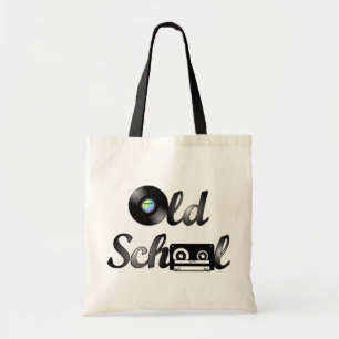 Muziekmedia van de oude school tote bag