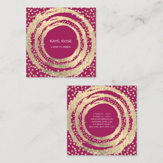 Muziekmediacontrole Mode blogger roze Vierkante Visitekaartje (Voorkant / Achterkant)