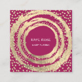 Muziekmediacontrole Mode blogger roze Vierkante Visitekaartje (Voorkant)