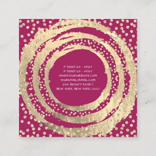 Muziekmediacontrole Mode blogger roze Vierkante Visitekaartje (Achterkant)