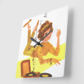 Muziekmeisje van 60 vierkante klok (Hoek)