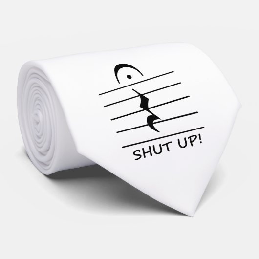 Muziekmeldingsrust met kop op stropdas (Opgerold)