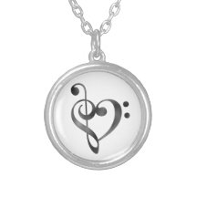 Muziekminachting Clef Treble Heart Ketting