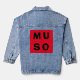 Muziekminimalistische Red Cool muzikant Denim Jacket