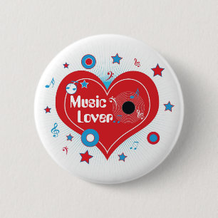 Muziekminnaar - Pin Ronde Button 5,7 Cm