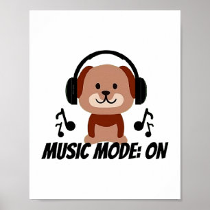 Muziekmodus AAN – Chill Dog Cartoon Vibes Poster