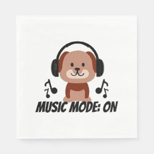 Muziekmodus AAN – Chill Dog Cartoon Vibes Servet