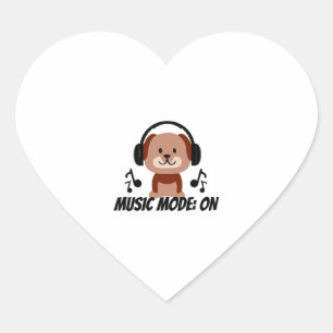 Muziekmodus aan � Chille honden cartoon-sfeer Hart Sticker