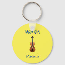 Muziekmonogram Violin Girl Cute Yellow