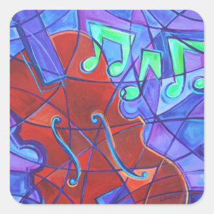 Muziekmozaïekkunst sticker voor viool