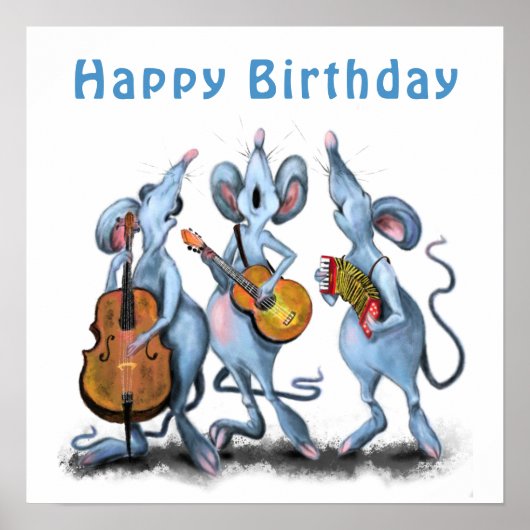 Muziekmuizenbandposter Gefeliciteerd Poster (Voorkant)