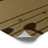 Muziekmuziek in Musical Bass Clef sheet Poster (Hoek)